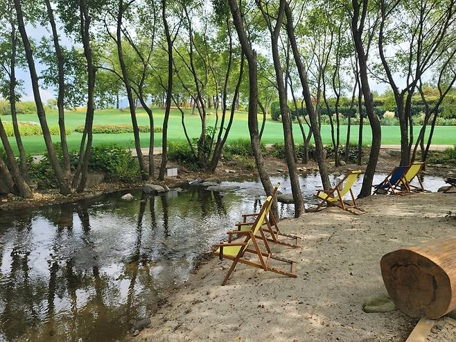 워케이션 센터 인근 순천만국가정원 개울길. 일하다가 쉬어갈 수 있는 정원이 곳곳에 있다. / 사진=정치훈 기자