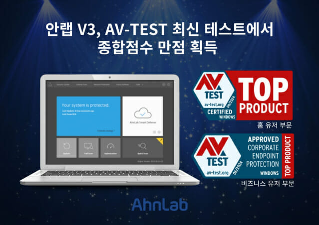 안랩 V3, 글로벌 보안제품 평가 'AV-테스트' 만점 획득 (사진=안랩)