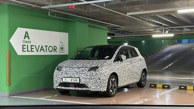 BYD의 소형 전기 해치백, '돌핀'의 테스트카 (출처: 오토스파이넷)