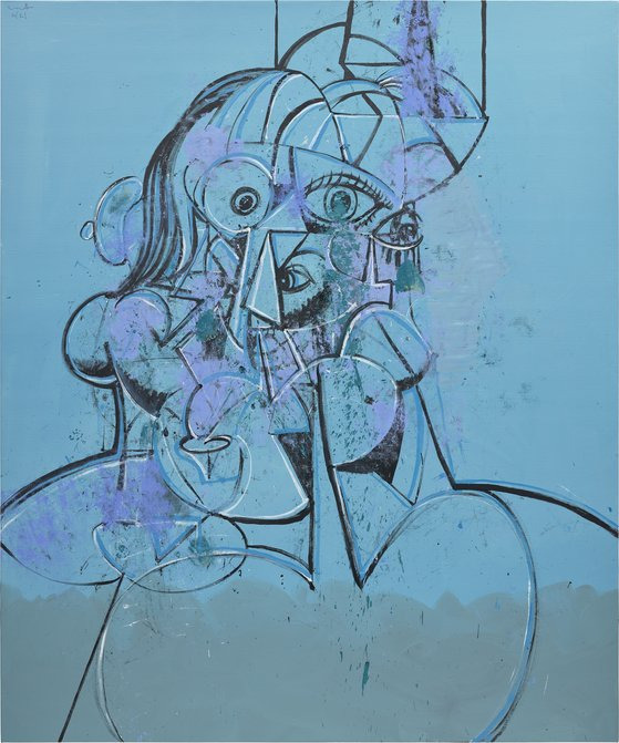 George Condo, The Blues Musician , 2021 oil on canvas, 228.60 x 190.50 cm. 필립스옥션