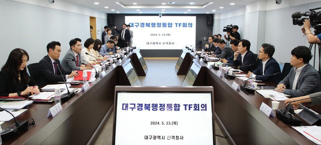 대구경북행정통합 태스크포스 회의 모습. 대구시 제공