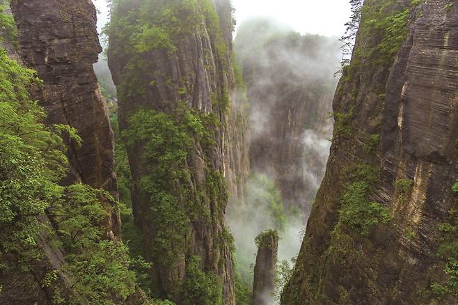 기암괴석으로 가득한 천은산은시대협곡