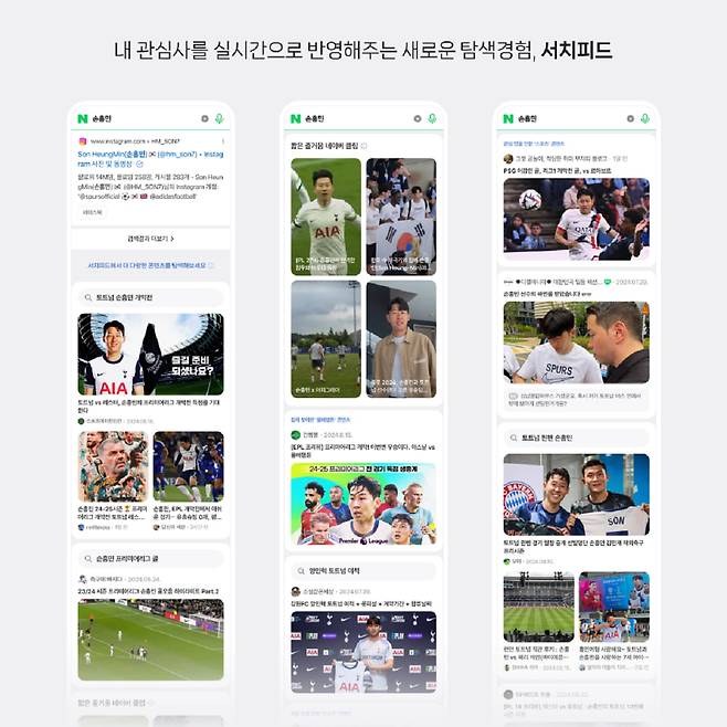 네이버 통합검색 결과 하단 서치피드 개편 내용 설명 이미지. 사진=네이버 제공