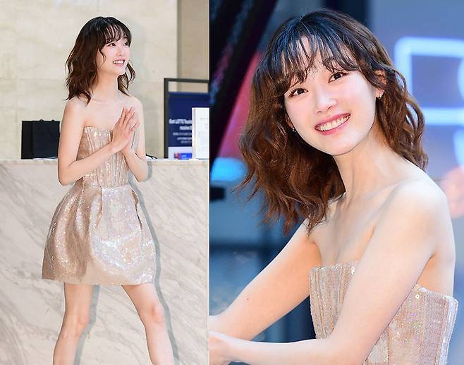 이유미가 눈부신 시퀸 미니드레스룩을 선보였다.사진=MK스포츠DB