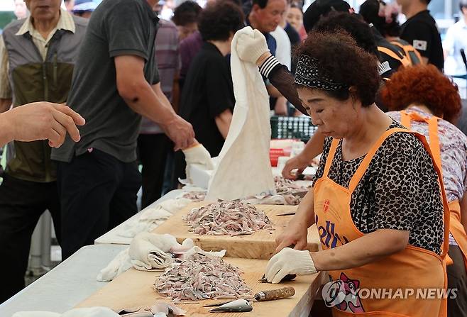 2023년도 명지전어축제 모습 [연합뉴스 자료사진]