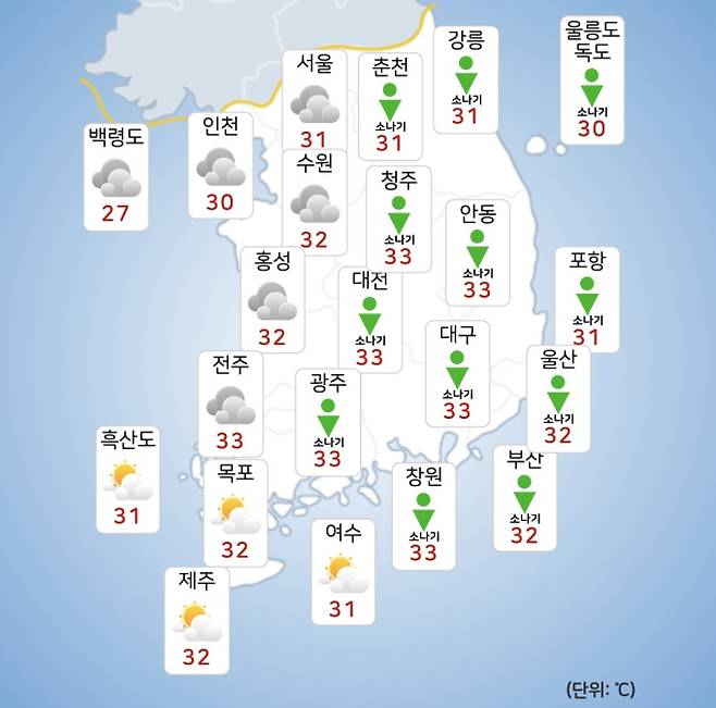 ⓒ기상청: 오늘(26일) 전국날씨