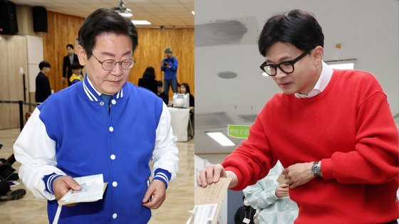 한동훈 국민의힘 대표(오른쪽)와 이재명 민주당 대표. 연합뉴스