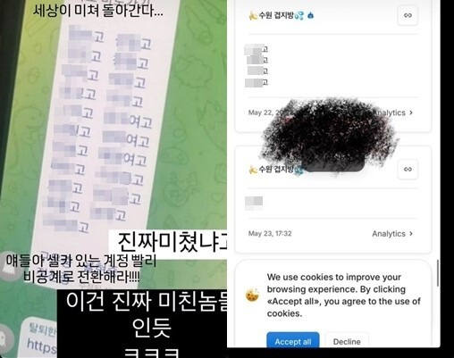 딥페이크 성범죄가 전국으로 확산되는 가운데 경기지역에 속한 다수 학교에도 피해를 본 학생들의 학교 명단이 사회관계망서비스(SNS)를 통해 공개됐다. 온라인 커뮤니티 캡처