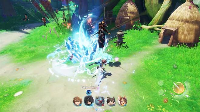 엔씨소프트 ‘호연’ 인게임 화면. 필드배틀 중 연쇄효과. 엔씨소프트