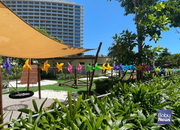 키즈클럽 외부에 설치된 모래놀이터의 모습. 소장섭 기자 ⓒ베이비뉴스