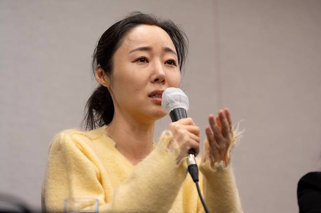 사진은 지난 5월 31일 2차 기자회견에 나선 민희진. /뉴스1