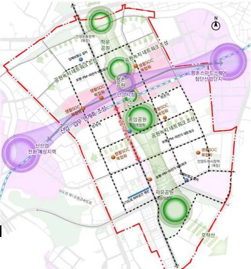 안양시가 공개한 평촌신도시 노후계획도시정비 기본계획안. 자료제공=안양시
