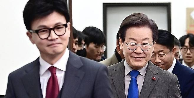 국민의힘 한동훈 대표와 더불어민주당 이재명 대표 [연합뉴스 자료사진]