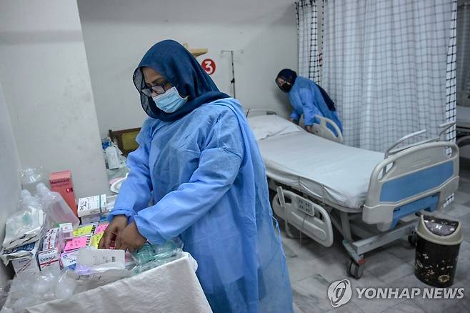 파키스탄 페샤와르의 한 병원내 엠폭스 환자 격리 병실 [AFP 연합뉴스 자료사진. 재판매 및 DB 금지]