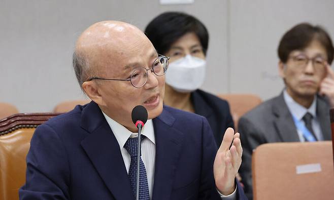 안창호 국가인권위원장 후보자가 3일 국회 인사청문회에 나와 발언하고 있다. 김경호 선임기자 jijae@hani.co.kr