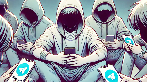 In an image generated by ChatGPT, anonymous users are depicted using Telegram. [CHATGPT]