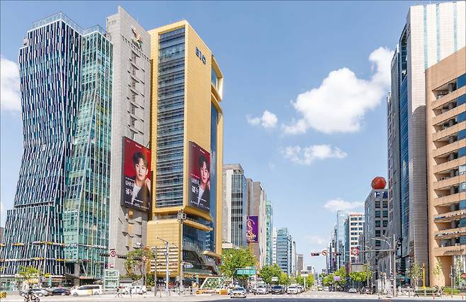 신사 상권은 지난해 상반기 1조962억원에서 올 상반기 1조561억원으로 401억원 줄었다. 사진은 신사역 일대. (윤관식 기자)