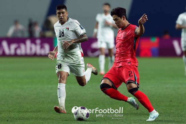 [사진=게티이미지]&nbsp;홍명보 감독이 이끄는 대한민국 축구 국가대표팀(FIFA 랭킹 23위)은 5일 오후 8시 서울월드컵경기장에서 열린 2026 국제축구연맹(FIFA) 북중미 월드컵(미국-캐나다-멕시코) 아시아 지역 3차 예선 1차전에서 팔레스타인(FIFA 랭킹 96위)과 0-0으로 비겼다. 이날 경기장엔 59,576명이 찾았다.