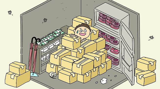 정리를 잘 하는 사람은 나중에 해야지 하면서 미루지 않는다. 바로 정리하지 않으면 오히려 집안이 어지럽혀져서 수습 불가능한 상태가 되는 걸 알기 때문이다./일러스트=조선디자인랩 이연주