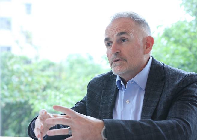 Jim Nottingham, senior vice president and division president of Advanced Compute and Solutions at HP Inc., speaks during an interview with ChosunBiz at The Westin Josun Seoul, in Seoul, on Sept. 5, 2024./ChosunBiz
