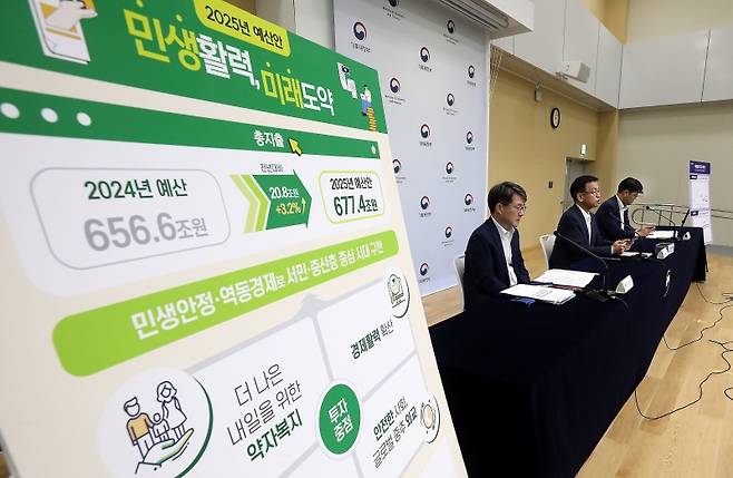 최상목 경제부총리 겸 기획재정부 장관이 2025년 예산안 및 2024-2028 국가재정운용계획을 발표하고 있다.(ⓒ뉴스1, 무단 전재-재배포 금지)