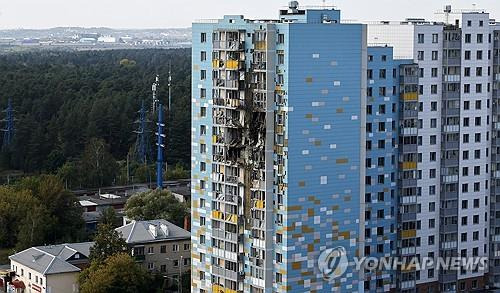 우크라이나 드론 공격 받은 모스크바 지역의 아파트 [EPA=연합뉴스 자료사진. 재판매 및 DB 금지]