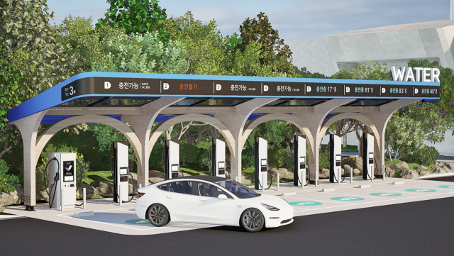 전국 고속도로 휴게소 46개소에 설치될 예정인 워터 충전소 조감도. 사진제공=브라이트에너지파트너스