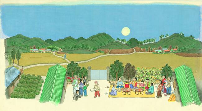 한국적 미감이 고스란히 담긴 이억배의 ‘솔이의 추석 이야기’의 그림. 길벗어린이 제공