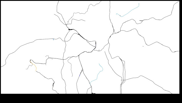 ▲지도 2 서울 주변의 철도망, 2024년. 도시철도(지하철) 구간 제외. Openstreetmap의 데이터를 QGIS로 추출. ⓒ전현우