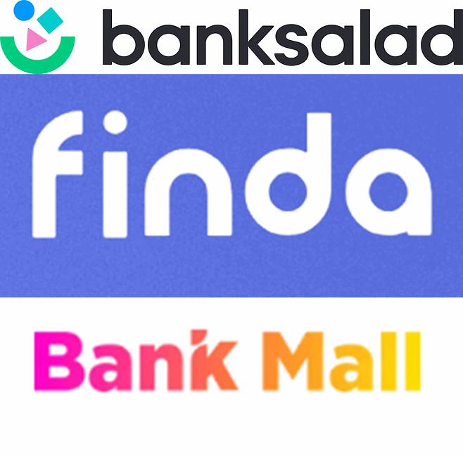 개인회생자대출 비교 플랫폼 뱅크샐러드, 핀다, 뱅크몰. [각 사 제공]
