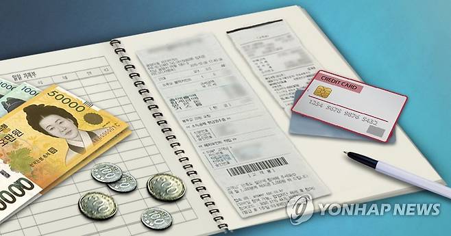 가계 수입ㆍ지출ㆍ물가ㆍ장바구니ㆍ가계부(PG) [제작 이태호] 일러스트