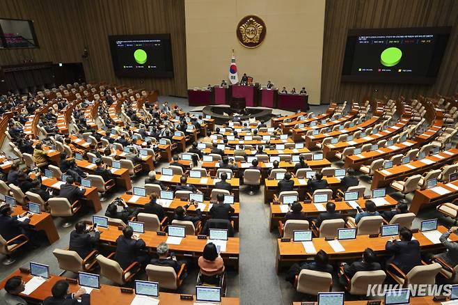 지난해 12월 28일 오후 서울 여의도 국회에서 제411회 국회(임시회) 제3차 본회의가 열렸다. 쿠키뉴스 자료사진