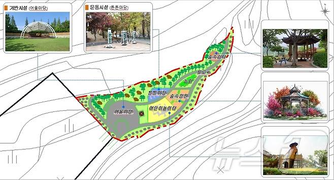 울산 북구 염포동 가재골 여가녹지조성사업 조성계획(안)도.(북구청 제공)