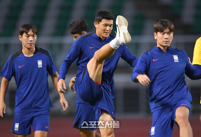 축구대표팀 김민재가 3일 고양종합운동장에서 북중미월드컵 아시아 지역 3차 예선을 앞두고 훈련을 하고 있다. 고양 | 최승섭기자 thunder@sportsseoul.com