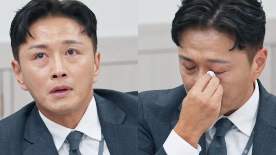 2년 전 떠나보낸 딸을 언급하며 눈물을 흘리는 진태현. 사진 JTBC 방송 캡처