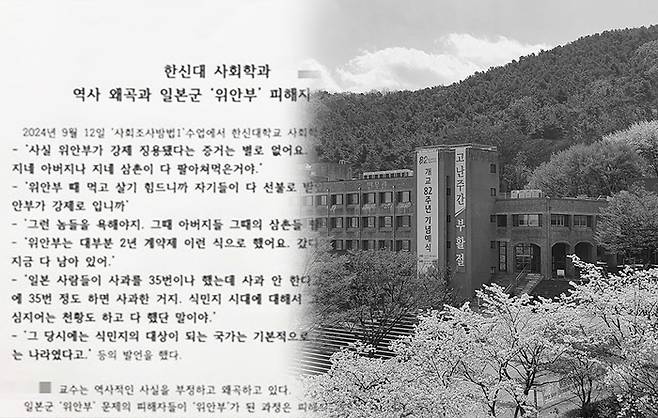 한신대학교에 붙은 대자보, 한신대 전경