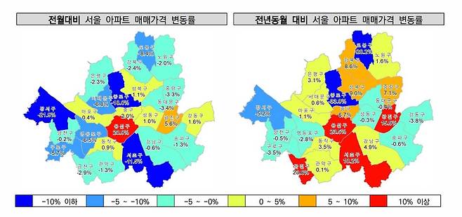 8월 서울 아파트 매매가격 변동률 [한국공인중개사협회 부동산시장동향 보고서 갈무리. 재판매 및 DB 금지]