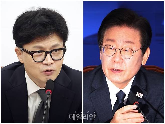 한동훈 국민의힘 대표와 이재명 더불어민주당 대표 ⓒ데일리안 홍금표 기자