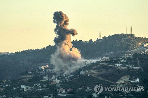 이스라엘의 레바논 남부 공습. AFP 연합뉴스