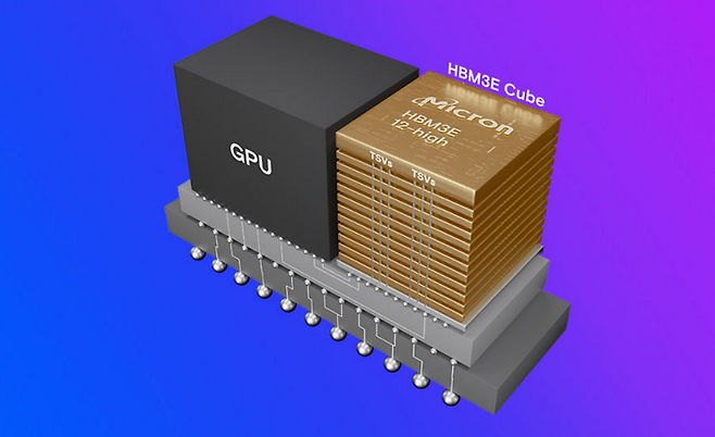 마이크론 HBM3E 큐브.마이크론 테크놀로지 홈페이지 캡처