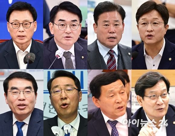 왼쪽부터 시계방향으로, 박광온·박용진·송갑석·강병원·양기대·윤영찬·김철민·신동근 전 더불어민주당 의원 [사진=아이뉴스24 DB]