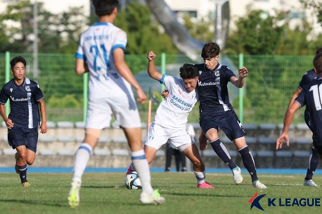 지난해 열린 K리그 인터내셔널 유스컵 인천 2023 수원 삼성 U-17과 레알 소시에다드 U-17팀의 경기 모습. 사진=프로축구연맹