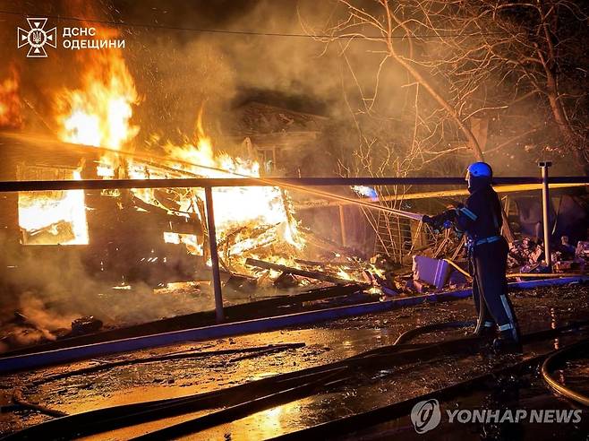 러시아의 공격을 받은 우크라이나 [로이터 연합뉴스 자료 사진. 재판매 및 DB 금지]