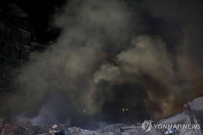 이스라엘군의 공습에 폐허가 된 헤즈볼라 본부 주변 일대 [신화 연합뉴스 자료사진. 재판매 및 DB 금지]