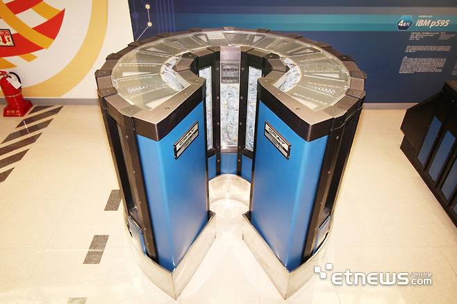 국내 첫 슈퍼컴퓨터 시대를 연 슈퍼컴퓨터 1호기인 크레이 2S 모습. 한국과학기술정보연구원 제공