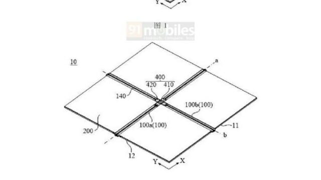 중국 아너가 화면을 여러 방향으로 접는 폴더블폰 특허를 등록했다. (사진=91모바일)