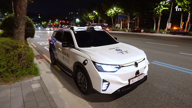 자율주행 택시가 강남에서 운행 중이다. 사진= 최기원 PD