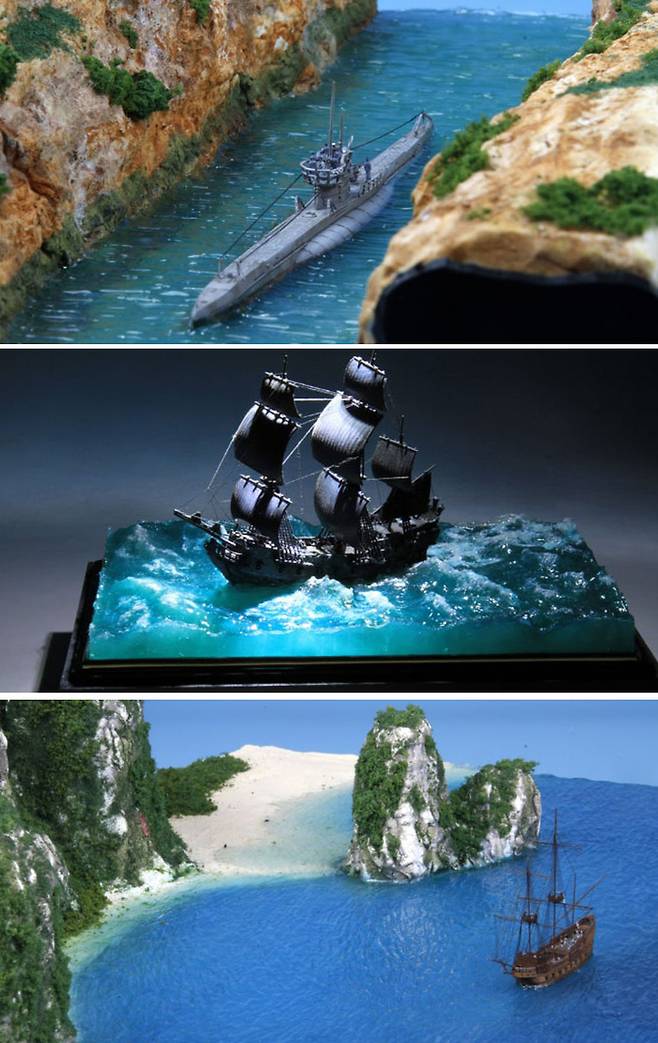 1/350 U-boat VIIC, Black Swan, 1/700 Sailing Ship Santiago