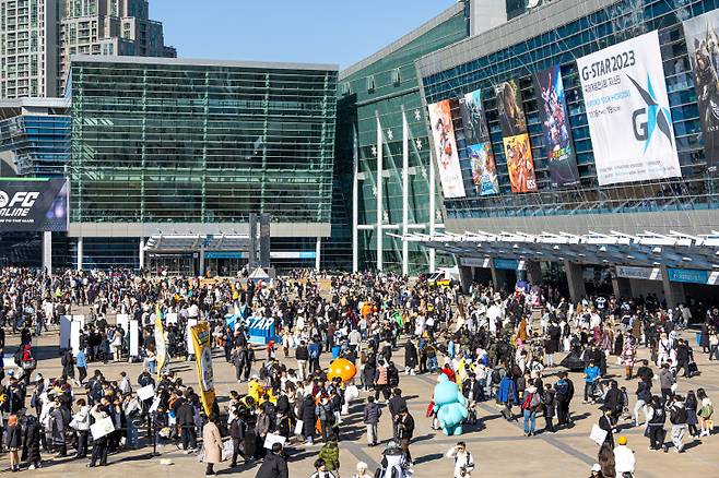 G-Star, Korea's biggest gaming convention, takes place at Bexco in Busan in Nov. 2023. (G-Star organizing committee)