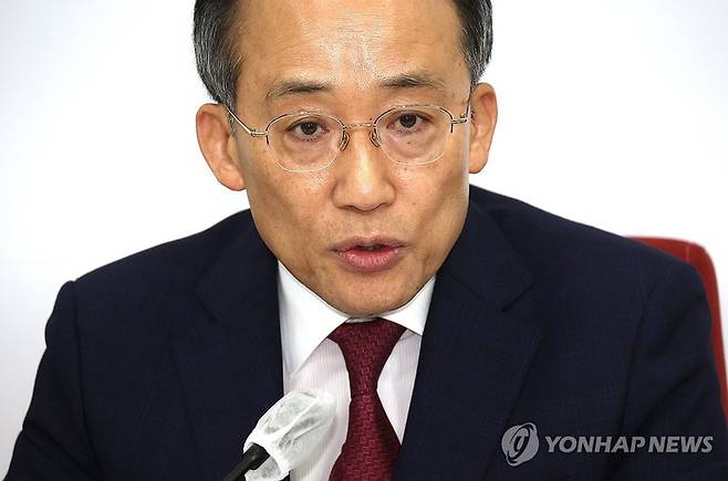 기자간담회에서 발언하는 국민의힘 추경호 원내대표 / 사진=연합뉴스